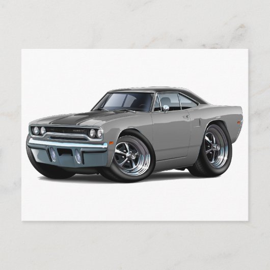 1970 Roadrunner Grey-Black Top Briefkaart (Voorkant)