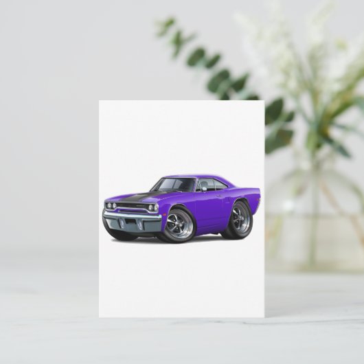 1970 Roadrunner Paars-Black Briefkaart (Staand voorkant)