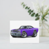 1970 Roadrunner Paars-Black Top Briefkaart (Staand voorkant)