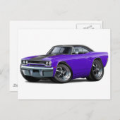 1970 Roadrunner Paars-Black Top Briefkaart (Voorkant / Achterkant)