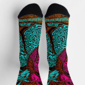 1970 stijl Abstracte katten Sokken (Top)