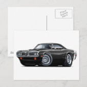 1970 Super Bee Black-White-auto Briefkaart (Voorkant / Achterkant)