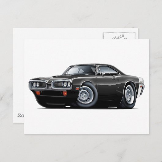 1970 Super Bee Black-White-auto Briefkaart (Voorkant / Achterkant)