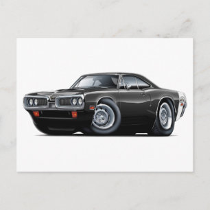 1970 Super Bee Black-White-auto Briefkaart