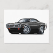 1970 Super Bee Black-White-auto Briefkaart (Voorkant)
