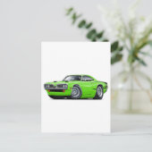 1970 Super Bee Limoen-Black C-Stripe Scoop Hood Briefkaart (Staand voorkant)