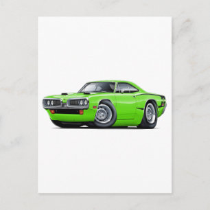 1970 Super Bee Limoen-Black C-Stripe Scoop Hood Briefkaart