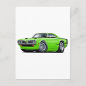 1970 Super Bee Limoen-Black C-Stripe Scoop Hood Briefkaart (Voorkant)