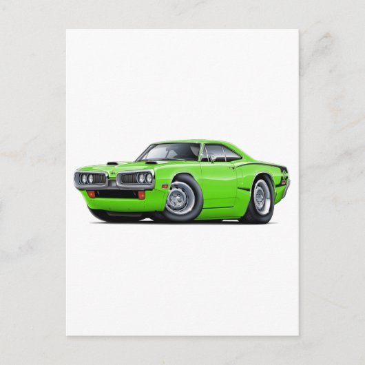 1970 Super Bee Limoen-Black C-Stripe Scoop Hood Briefkaart (Voorkant)