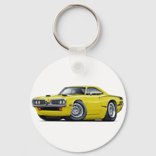1970 Super Bee Yellow-Black C-Stripe Scoop Hood Sleutelhanger