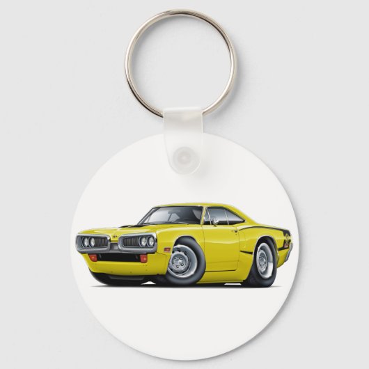 1970 Super Bee Yellow-Black C-Stripe Sleutelhanger (Voorkant)
