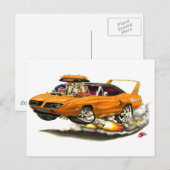 1970 Superbird Oranje Car Briefkaart (Voorkant / Achterkant)