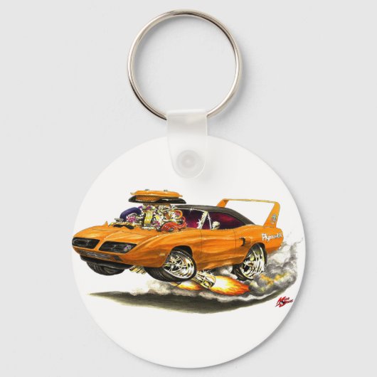 1970 Superbird Oranje Car Sleutelhanger (Voorkant)