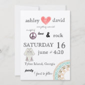 1970 thema huwelijksuitnodiging kaart (Voorkant)