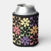 1970 veelkleurige Retro Daisies Blikjeskoeler (Blikje Voorkant)