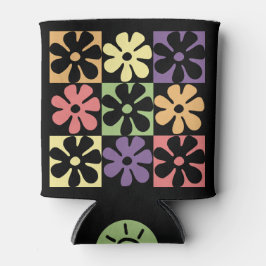 1970 veelkleurige Retro Daisies Blikjeskoeler