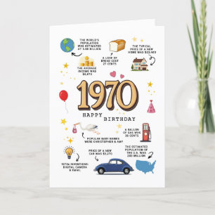 1970 Verjaardag Kaart voor papa of mama