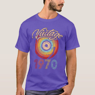 1970 Verjaardag Vinyl Vintage vriend T-shirt