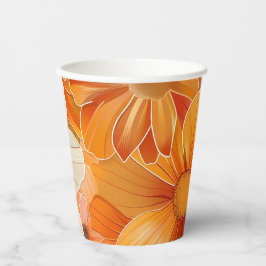 1970er Retro Gartenparty Papieren Bekers