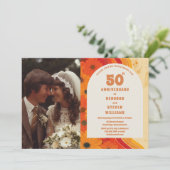 1970s 50e bruiloft Jubileum foto uitnodiging (Staand voorkant)