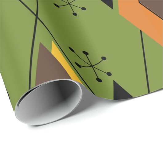 1970s Atomic Diamonds Cadeaupapier (Rol Hoek)