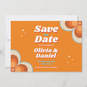 1970s Bewaar de datum Bruiloft Retro Vintage Save The Date