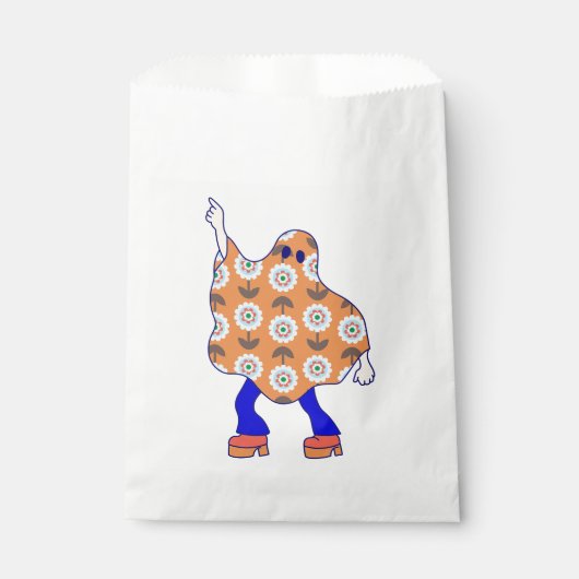 1970s Disco Halloween Bloemenspook Bedankzakje (Voorkant)