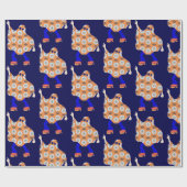 1970s Disco Halloween Bloemenspook Cadeaupapier (Vlak)