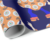 1970s Disco Halloween Bloemenspook Cadeaupapier (Rol Hoek)