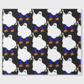 1970s Disco Halloween Ghost Groovy Cadeaupapier (Vlak)