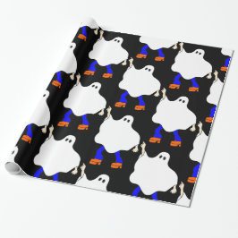 1970s Disco Halloween Ghost Groovy Cadeaupapier