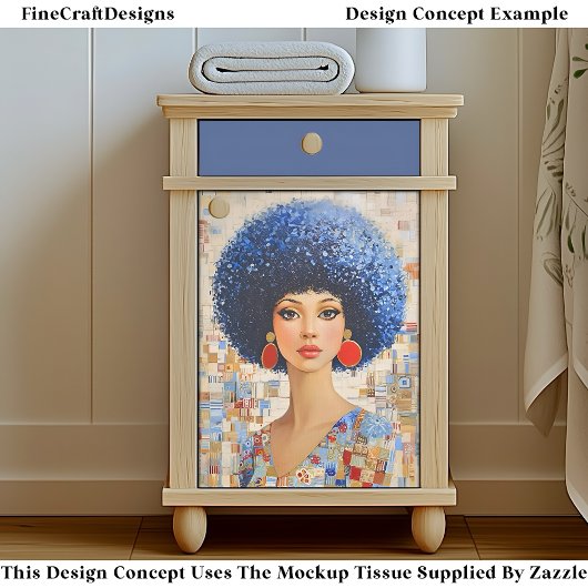 1970s Geïnspireerd Afro kapsel Vrouw EC6L Decoupag Tissuepapier