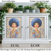 1970s Geïnspireerd Afro kapsel Vrouw EC6L Decoupag Tissuepapier