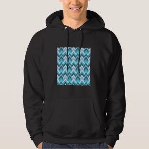 1970'S GEOMETRISCHE PIJL PATROON FLAMESTICH BLAUW HOODIE