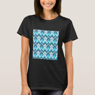 1970'S GEOMETRISCHE PIJL PATROON FLAMESTICH BLAUW  T-SHIRT