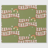 1970s Groovy Merry Christmas Funky Cadeaupapier (Vlak)