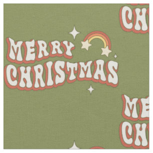1970s Groovy Merry Christmas Funky Stof