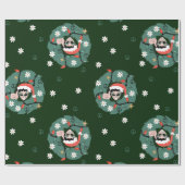 1970s Kerstkrans Santa Alien Cadeaupapier (Vlak)