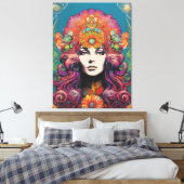 1970's Lady Canvas Afdruk (Insitu (Slaapkamer))