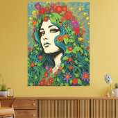  1970's Lady Canvas Afdruk (Insitu (Woonkamer))