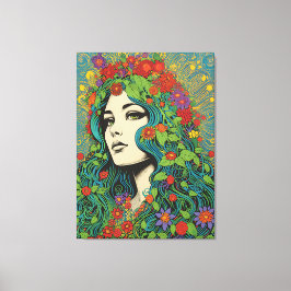 1970's Lady Canvas Afdruk