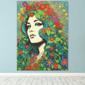  1970's Lady Canvas Afdruk (Insitu (Houten vloer))