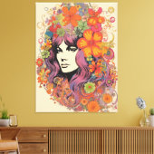  1970's Lady Canvas Print (Insitu (Woonkamer))