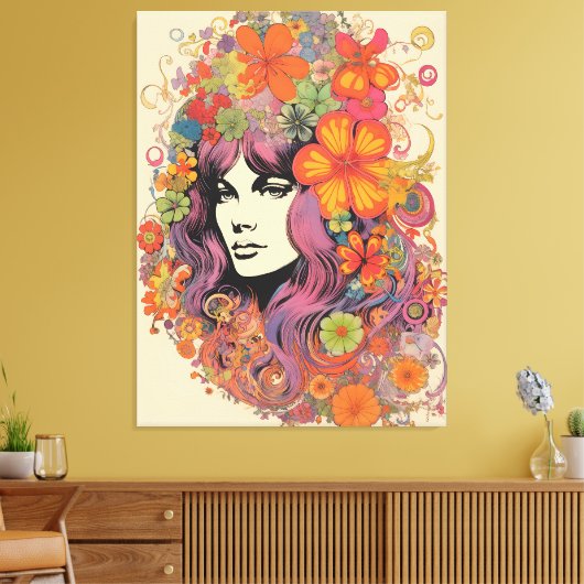  1970's Lady Canvas Print (Insitu (Woonkamer))