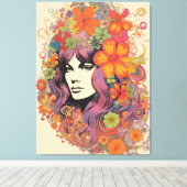  1970's Lady Canvas Print (Insitu (Houten vloer))