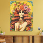 1970's Lady Canvas Print (Insitu (Woonkamer))