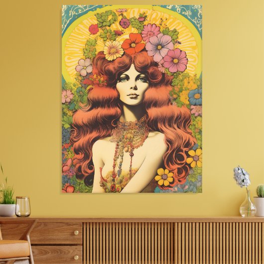  1970's Lady Canvas Print (Insitu (Woonkamer))