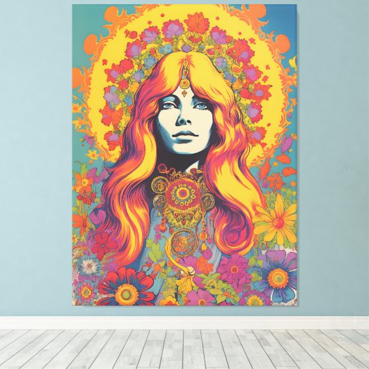  1970's Lady Canvas Print (Insitu (Houten vloer))