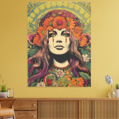 1970's Lady Canvas Print (Insitu (Woonkamer))