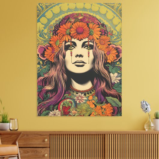  1970's Lady Canvas Print (Insitu (Woonkamer))